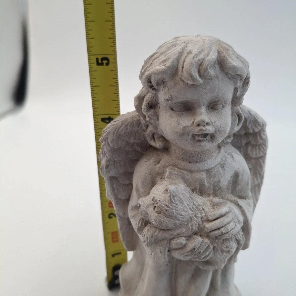 Vintage Momentum Brands Angel Cherub Holding Dog Puppy Figurine 5